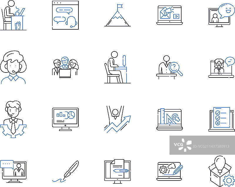 任务协调线性图标合集图片素材