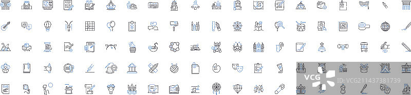 精美工艺线条图标合集图片素材