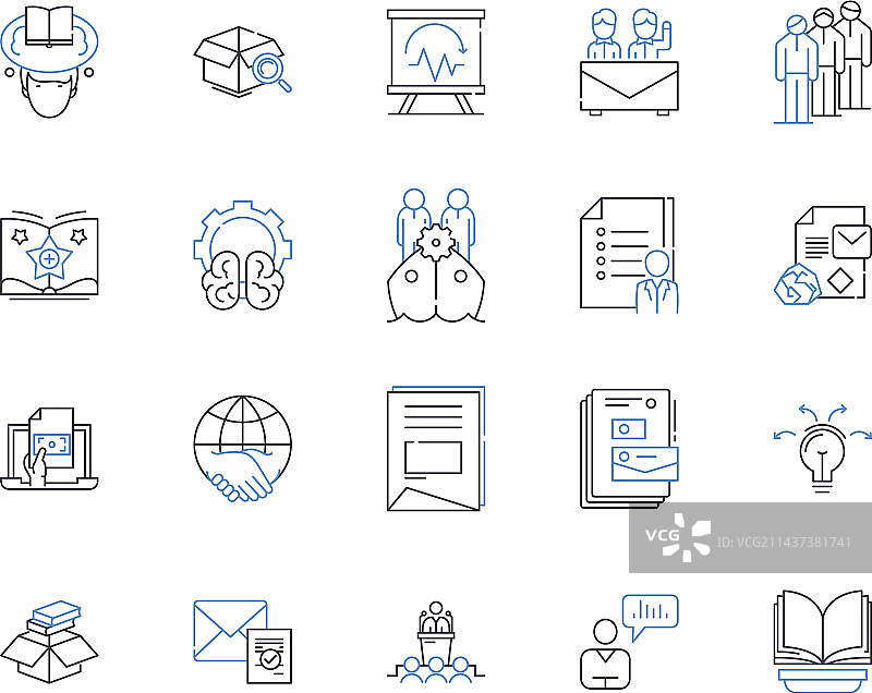 竞争情报线性图标合集图片素材