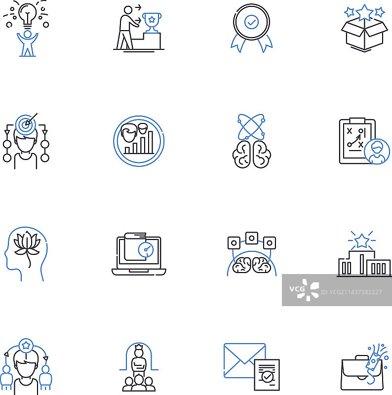 教学指导线性图标合集图片素材