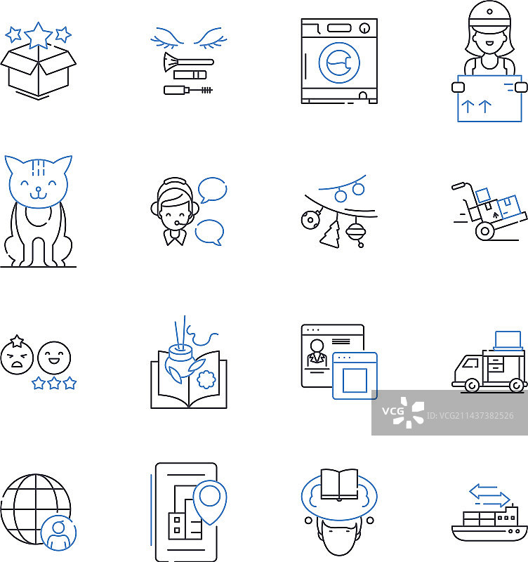 市政场所线条图标合集图片素材