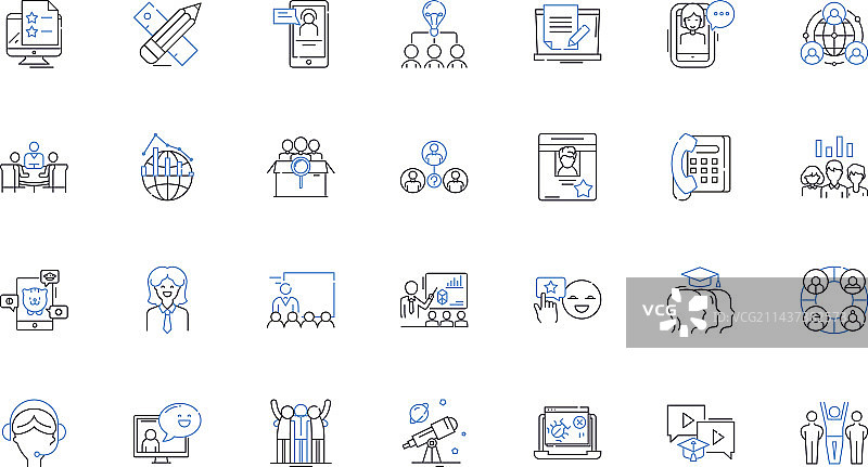 宗族线条图标合集：团结与忠诚图片素材