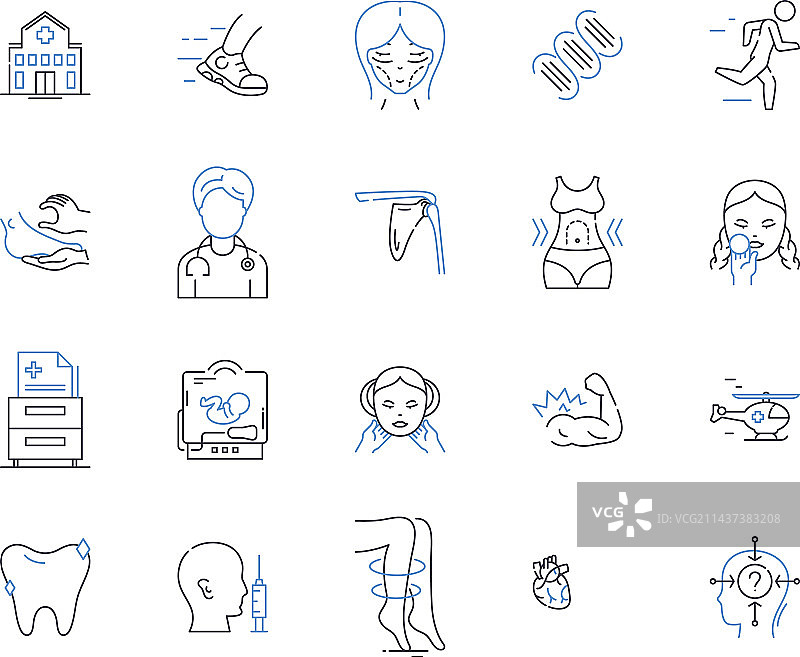 精明的物理线条图标合集：敏捷图片素材