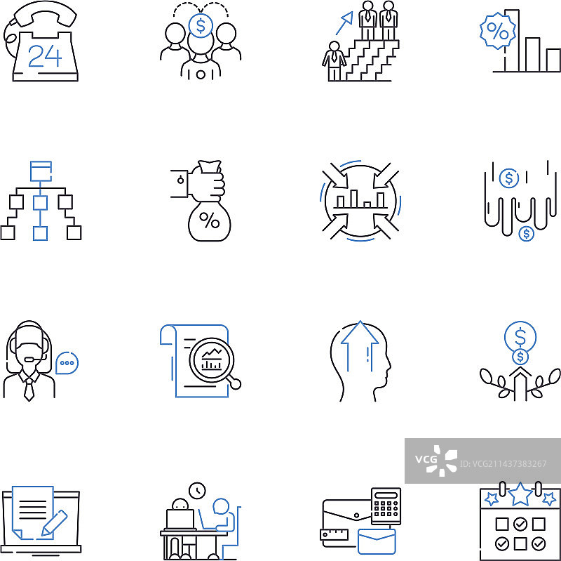 市场机会分析线性图标合集图片素材