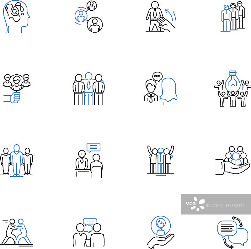 心态塑造线性图标系列图片素材