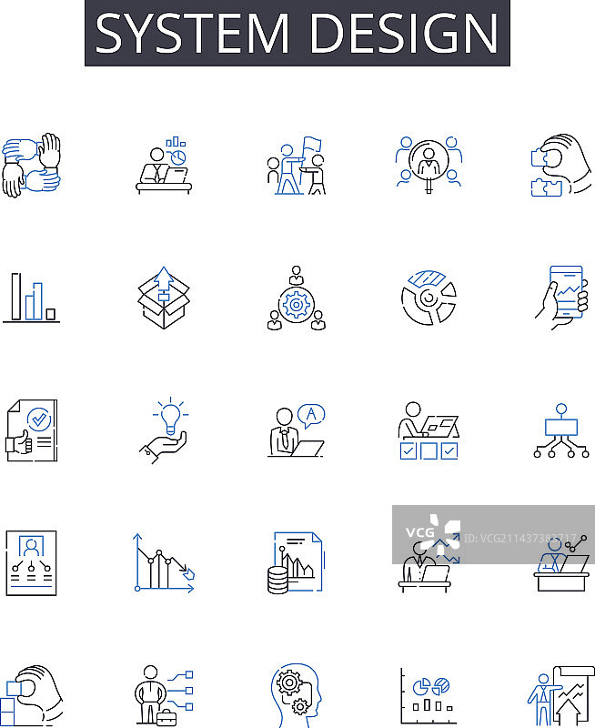 系统设计线性图标合集图片素材