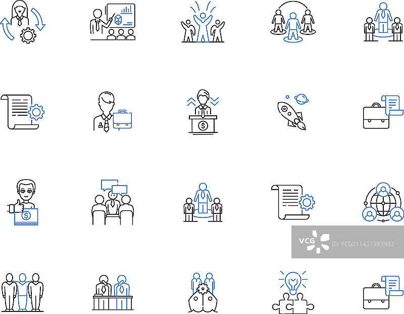 政治领域线性图标合集图片素材