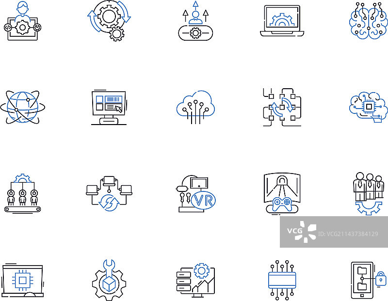 唱歌的吟唱线条图标集合图片素材