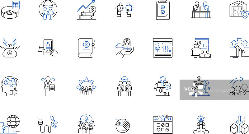 测量指标线性图标集合图片素材