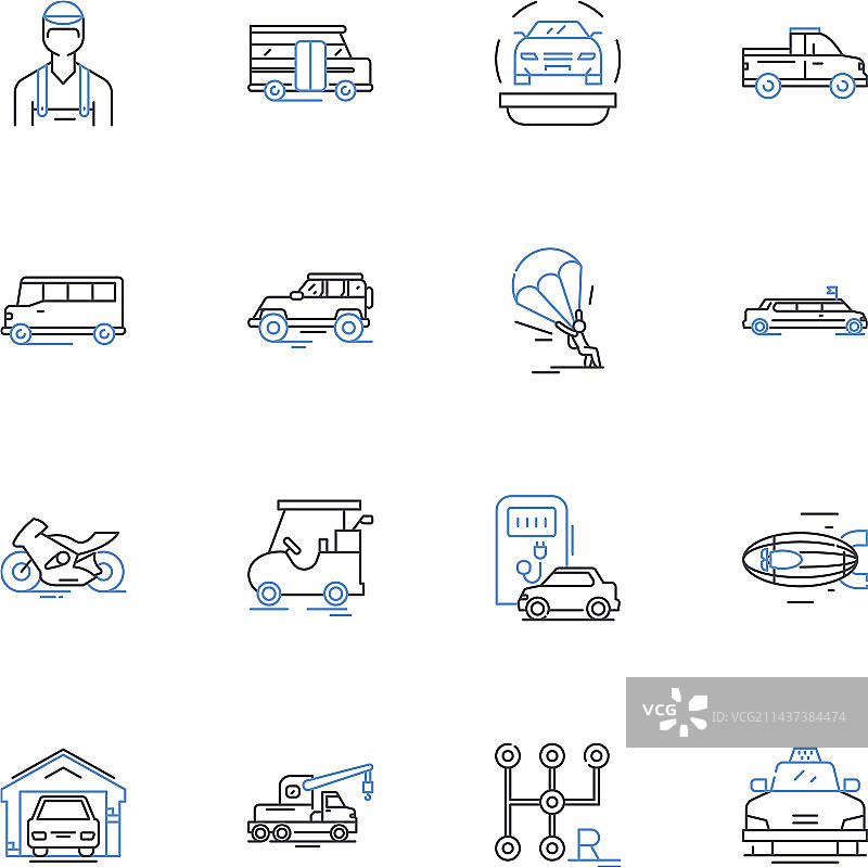 物流配送线性图标合集图片素材