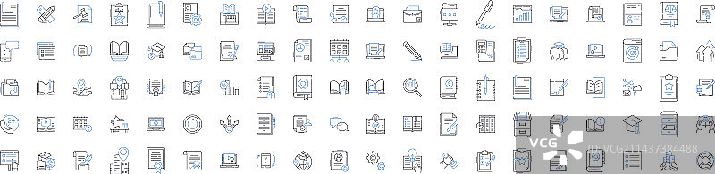 纸制品线条图标文具卡片合集图片素材