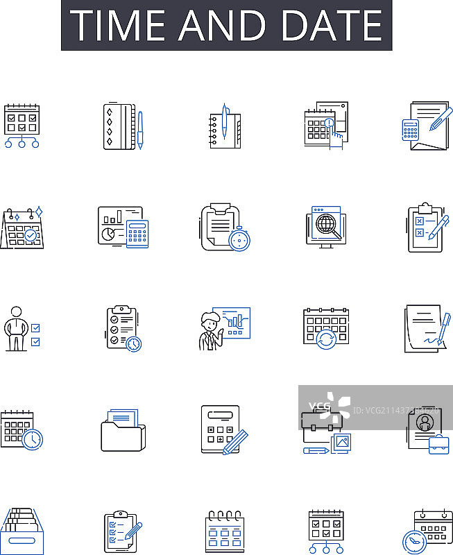 时间和日期线图标系列氛围图片素材