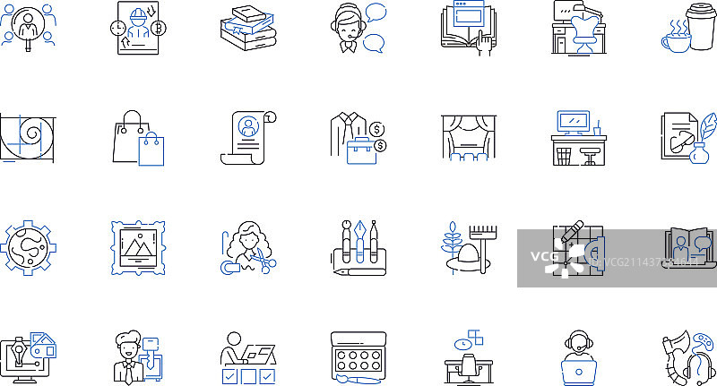 个体企业家线性图标合集图片素材