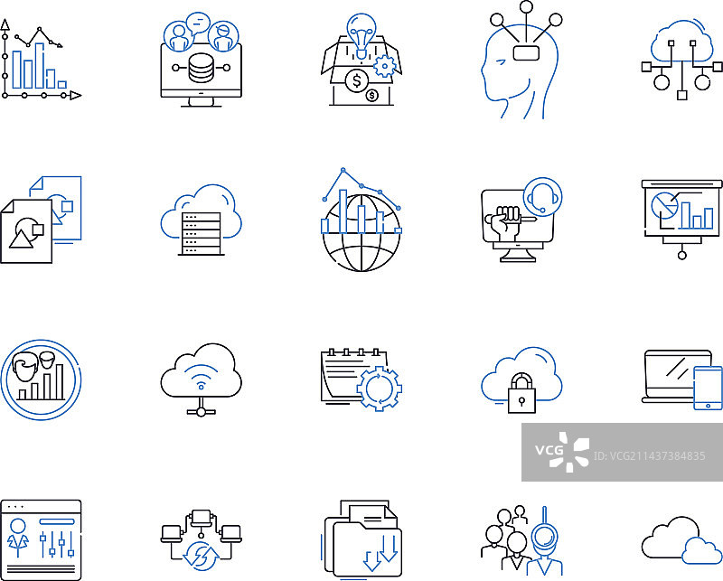 洞察与系统线性图标合集图片素材