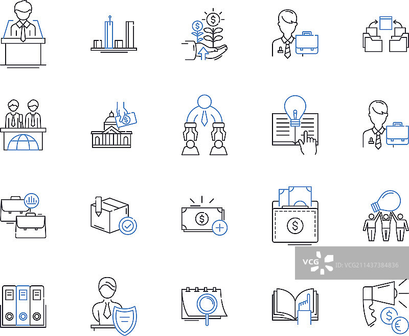 税务优化扣除项线性图标合集图片素材