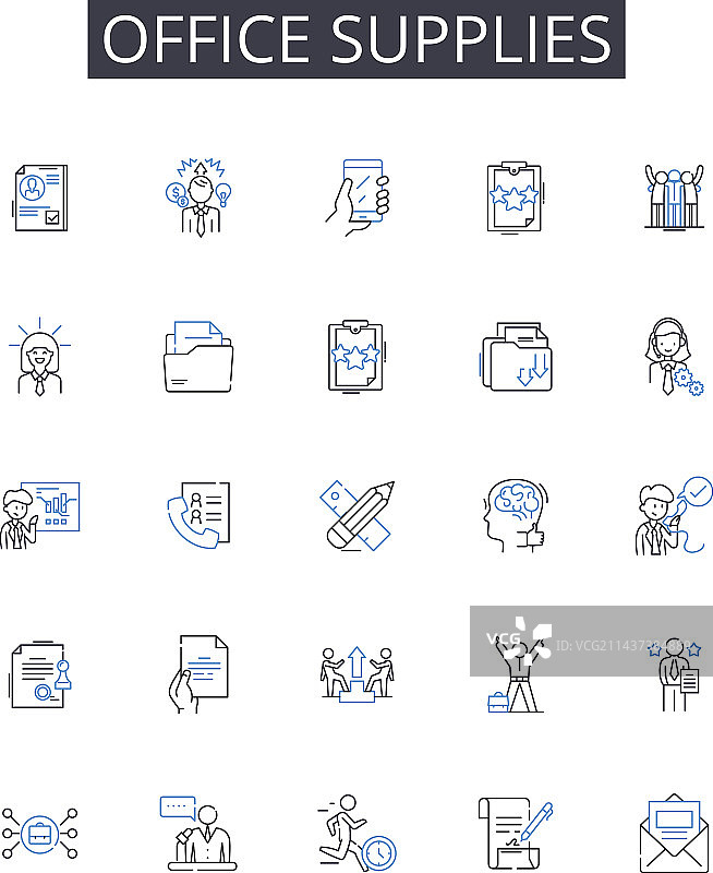 办公用品线条图标系列图片素材