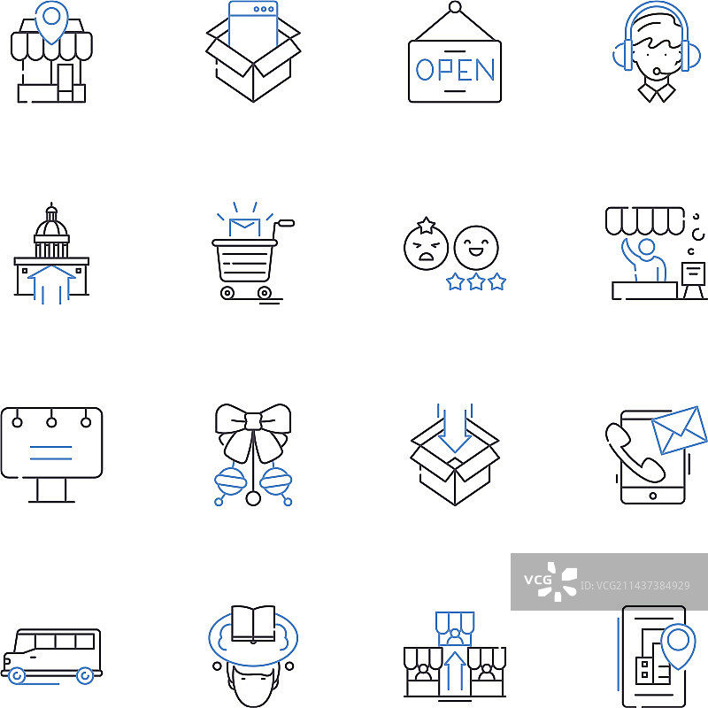 交通运输服务线性图标合集图片素材