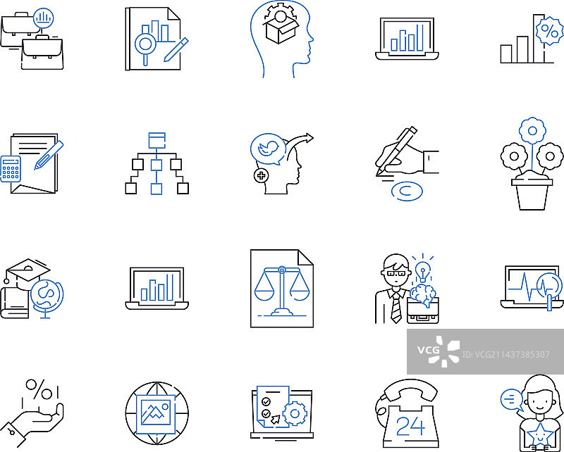 风险评估线性图标集概率图片素材
