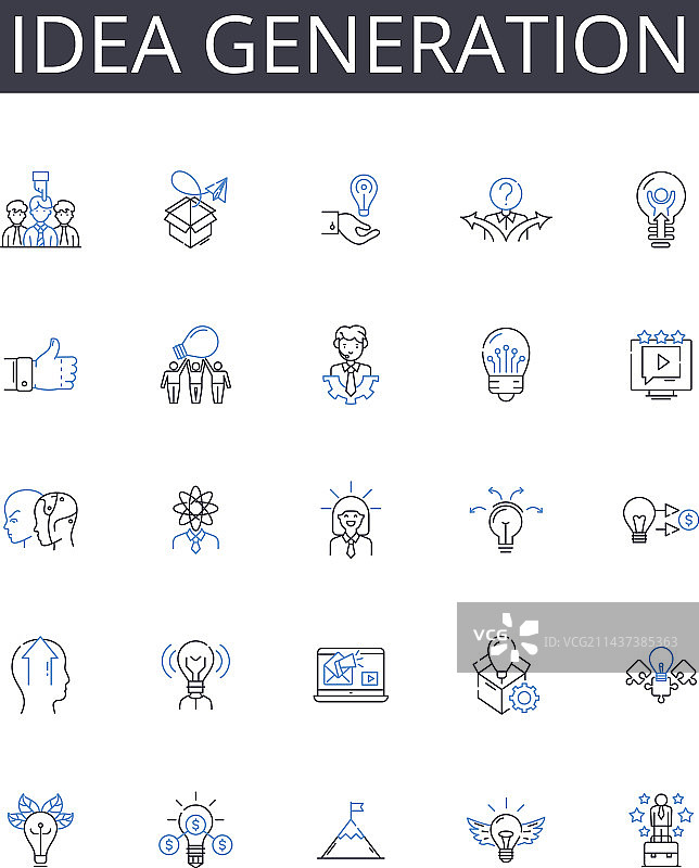 创意生成线性图标合集图片素材