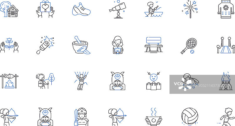 住宿业线性图标合集图片素材