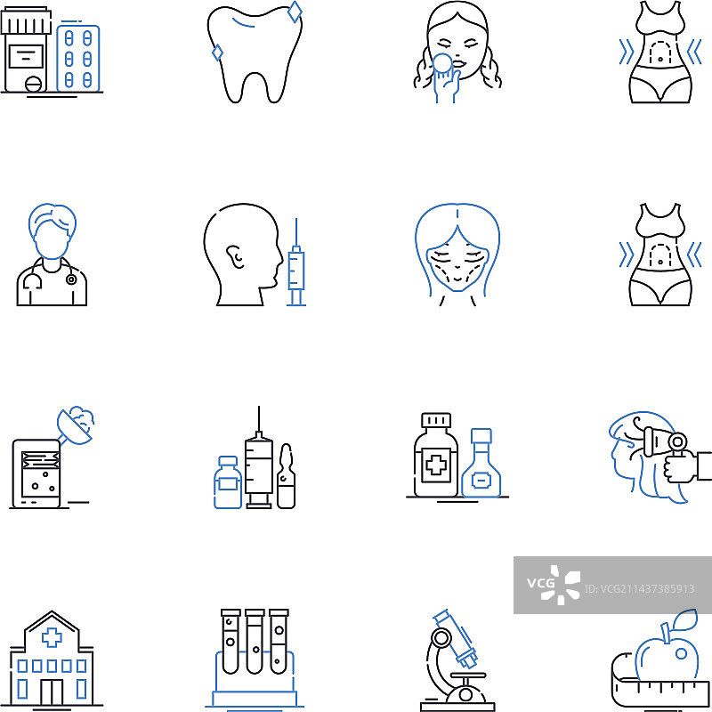 农业和农耕线性图标合集图片素材