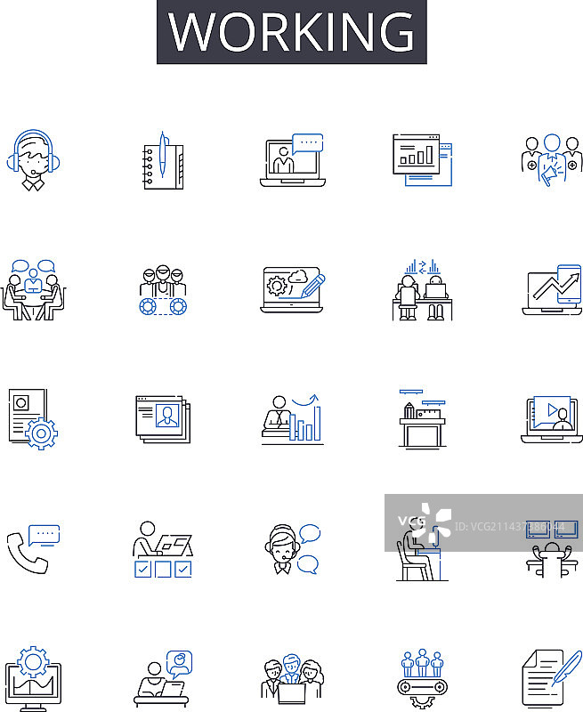工作线性图标创意设计图片素材