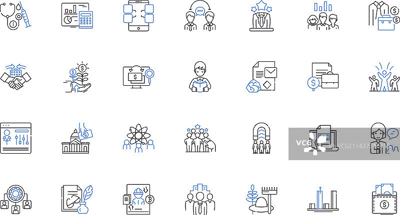 组织增长曲线图标合集图片素材