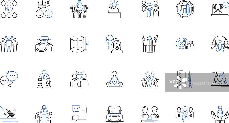 课程大纲线性图标合集图片素材