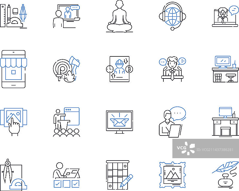 专家技能线条图标合集图片素材