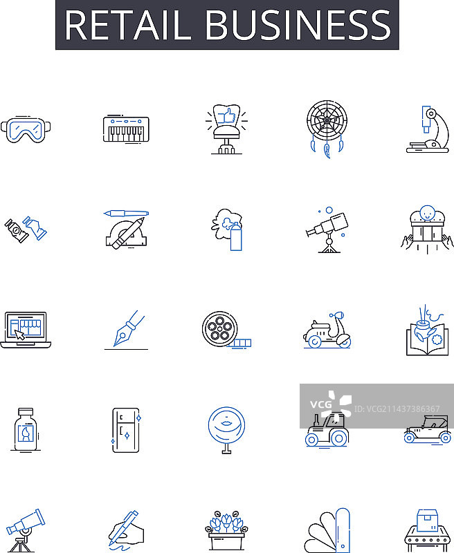 零售业线性图标批发系列图片素材