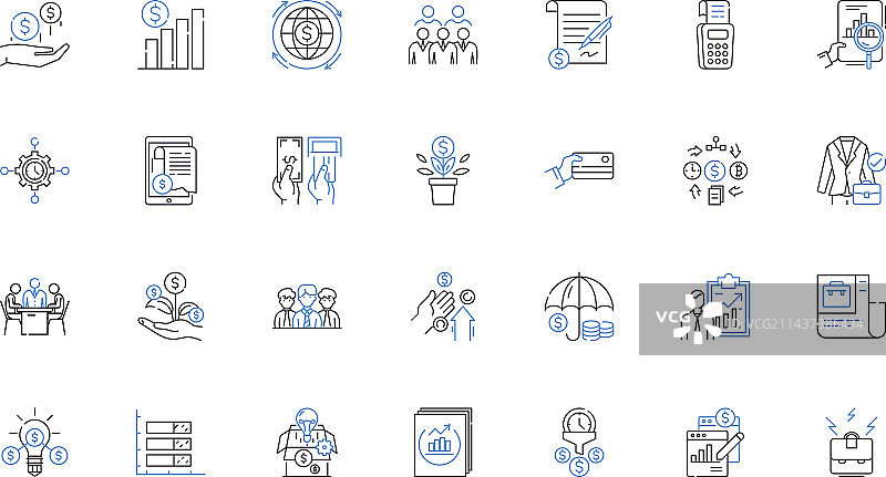 税务线性图标合集：扣除资本图片素材