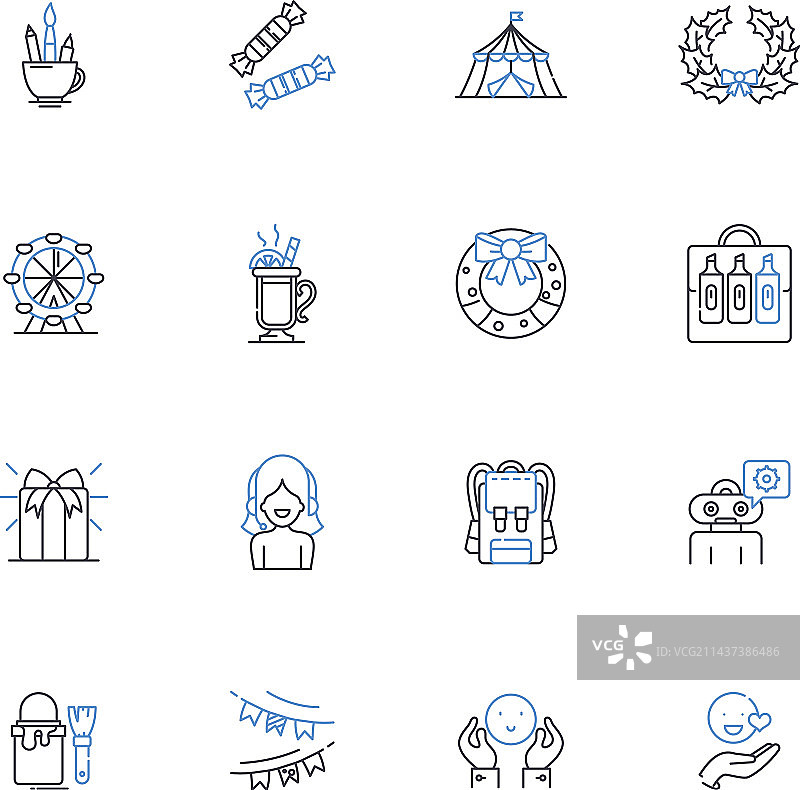 旋律表演音乐会线性图标合集图片素材