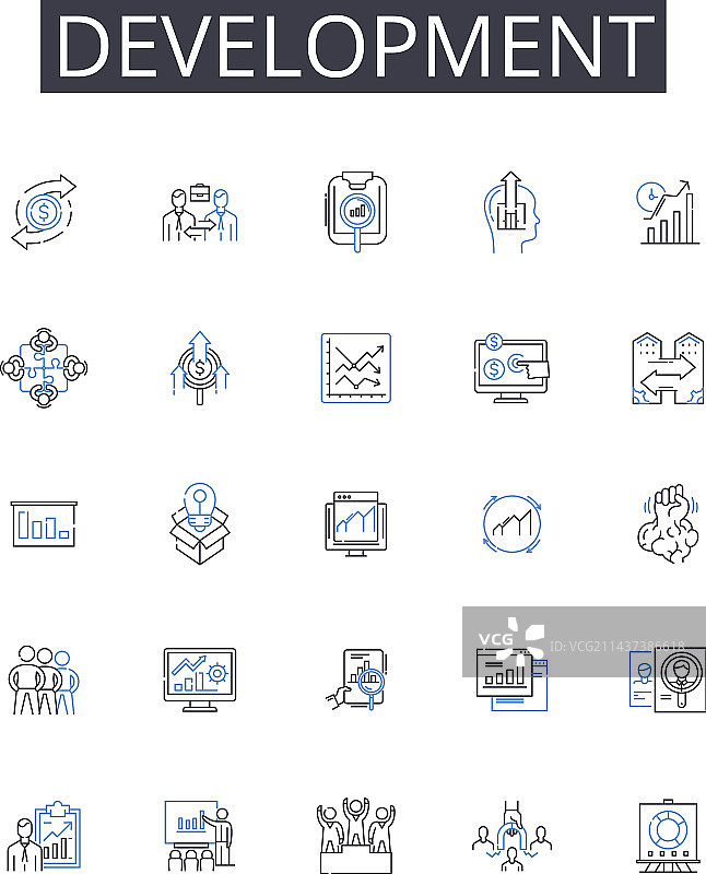 发展线性图标集锦图片素材