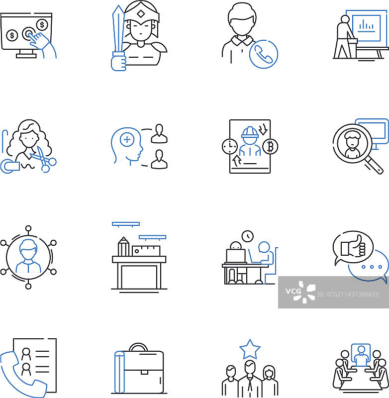 行政职业任务线性图标合集图片素材