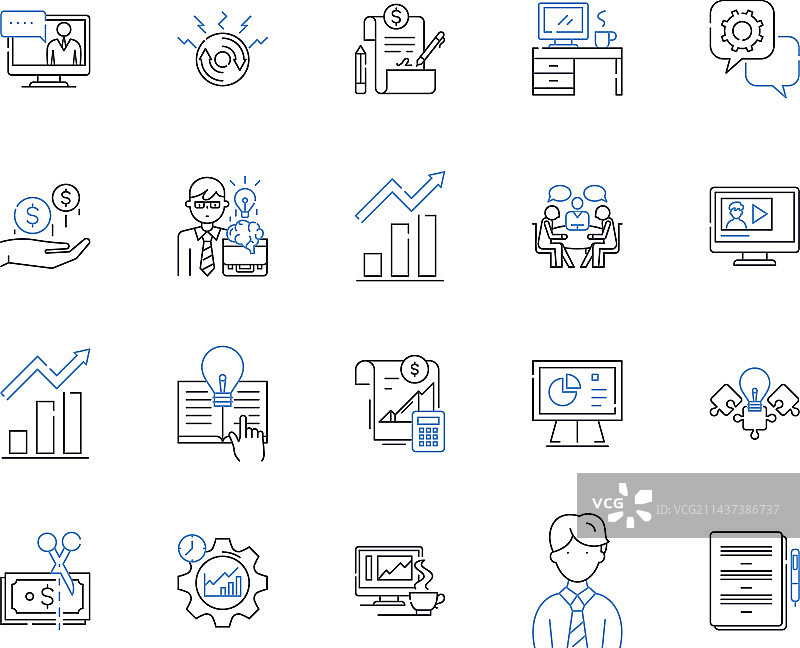 交易所交易基金线性图标合集图片素材