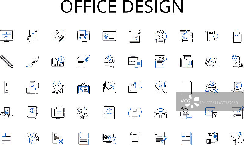 办公室设计线条图标系列赋权图片素材