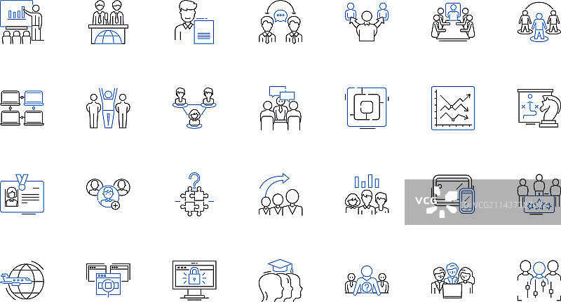 金融论坛投资线性图标合集图片素材