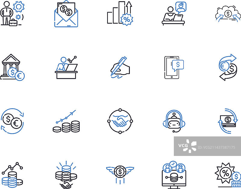 退货线性图标合集图片素材