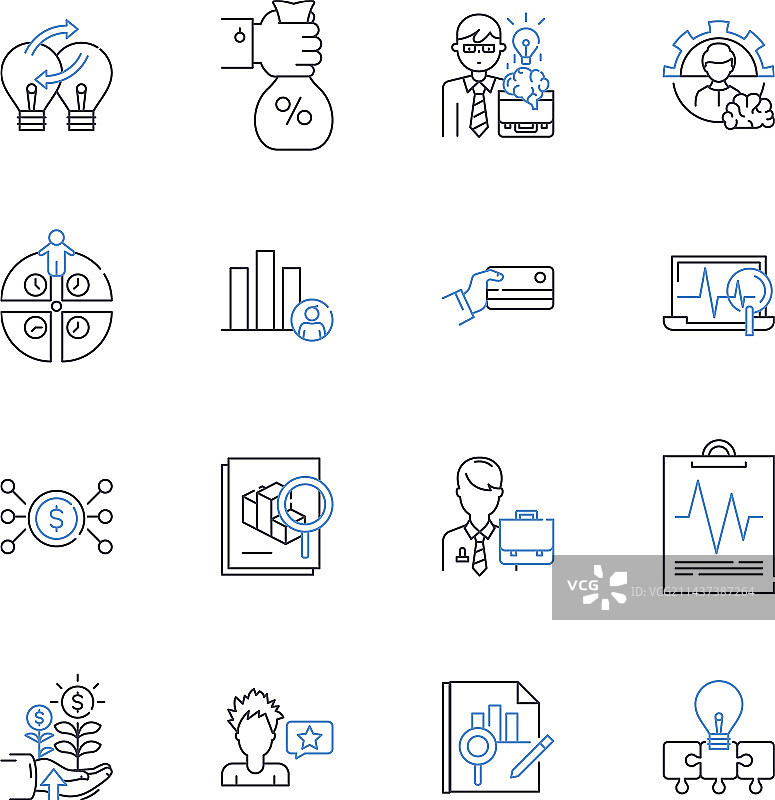 融资线性图标集，投资资本图片素材