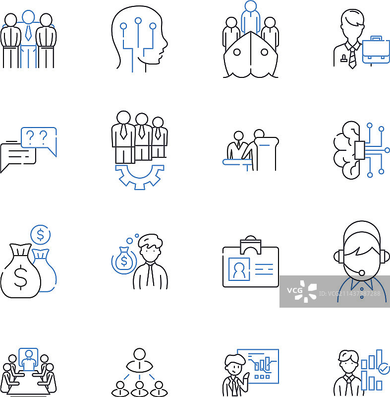职业指导线性图标合集图片素材