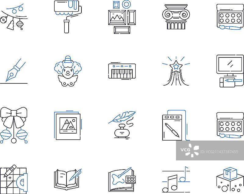 创新事业线性图标集图片素材