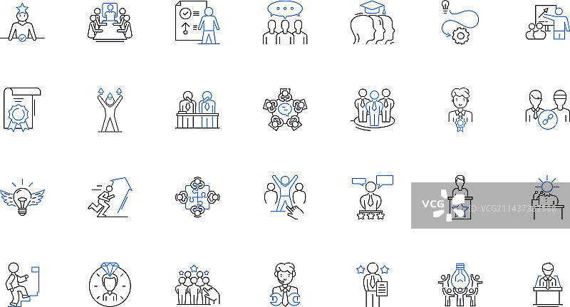 高层领导力线性图标合集图片素材