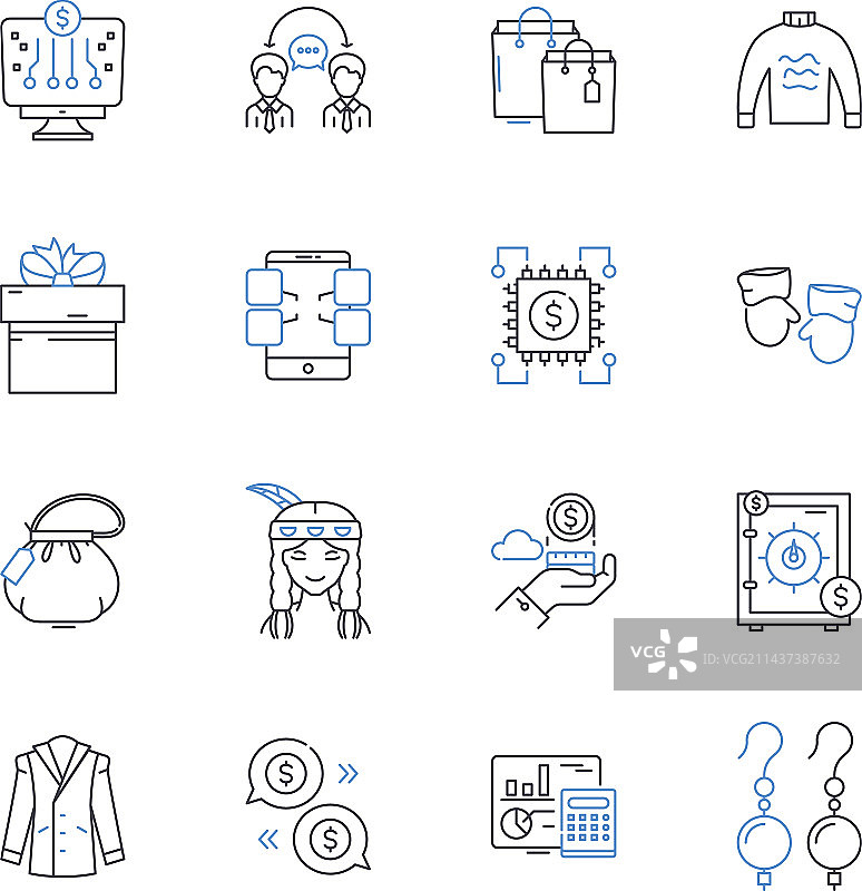 文具店线性图标奢侈品系列图片素材