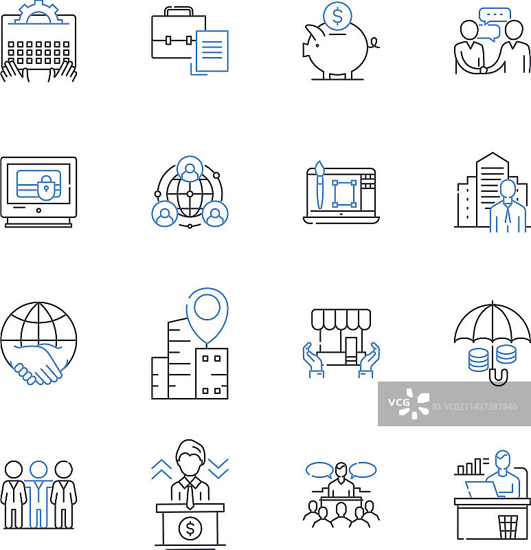 二手商品托运线性图标合集图片素材