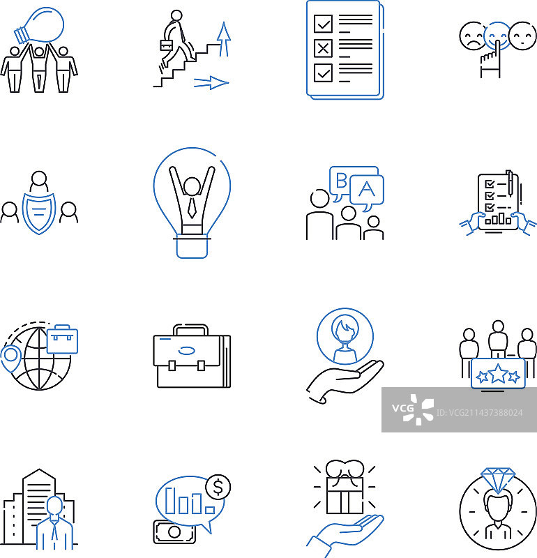 服务增强线性图标合集图片素材