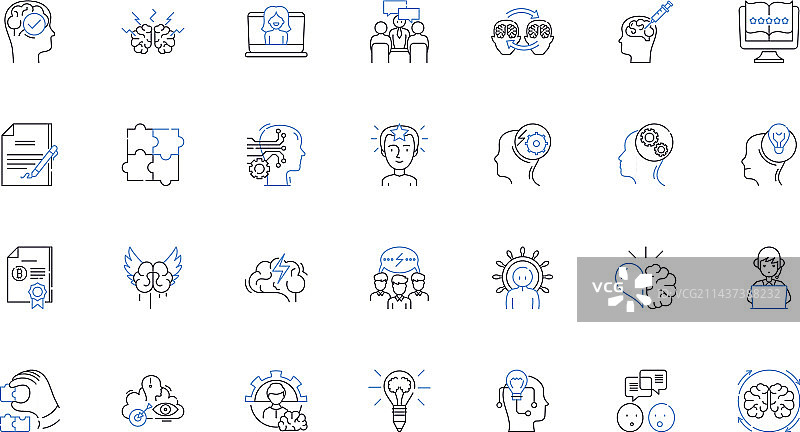 心态线性图标集合图片素材