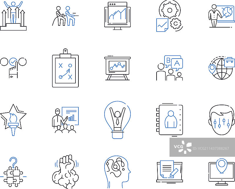 高级官员线性图标合集图片素材