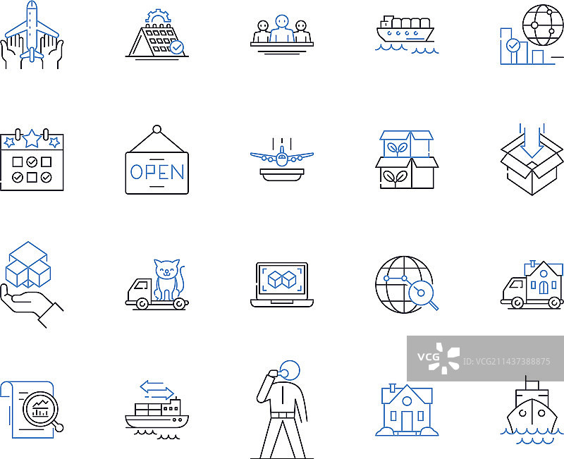 库存控制线性图标系列图片素材