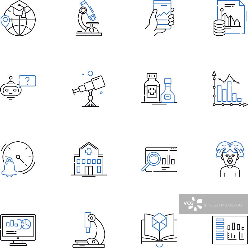 文学线条图标集：诗歌与散文图片素材