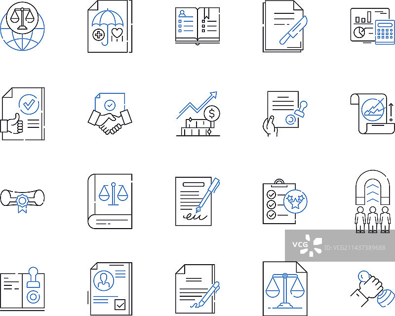 商业策略线性图标合集图片素材
